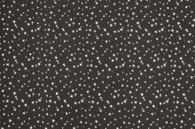 Bavlněné plátno černé, bílé hvězdičky, š.140