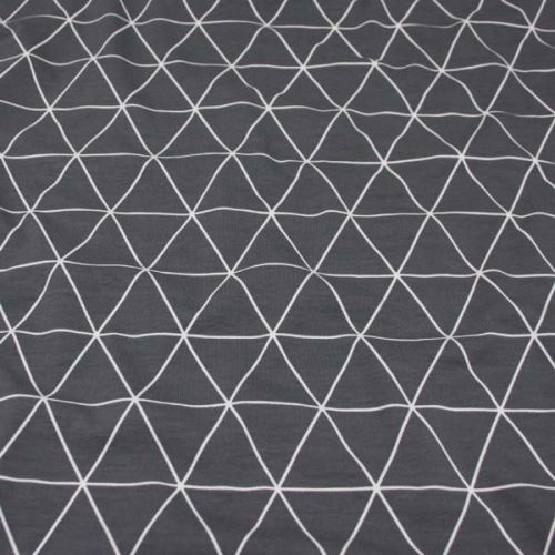 Úplet sivý, biely geometrický vzor, š.150