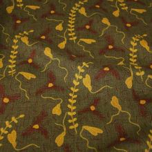 Šatovka khaki, žlutohnědý vzor, š.145