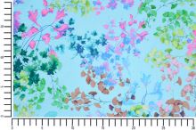 Šatovka dusty mint, barevné lístečky, š.150 (4)