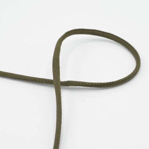 Okrúhly remienok, imitácia kože, khaki, priemer 6mm