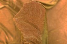 Tenký terakotový úplet, zlatý lurex š.145