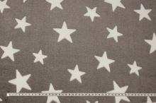Fleece šedý, biele hviezdy, š.145