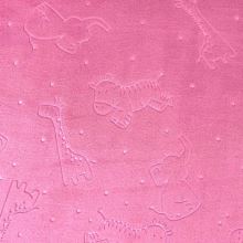Flanel fleece ružový, ZOO, š.145