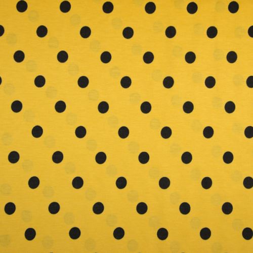 Úplet LINO žlutý, černý puntík, š.150