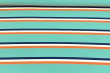 Úplet 21938, zeleno-oranžovo-modré pruhy, š.150