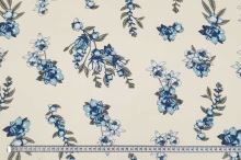 Šatovka N5705 krémová, modré květy, š.140