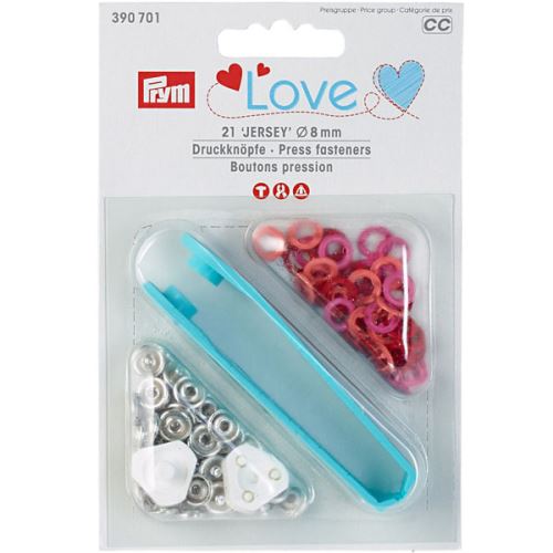 Cvoky Prym Love Jersey 390701 farebný mix, 8 mm, 21ks