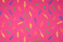 Úplet růžový, melanž, barevná pírka, š.155