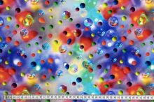 Teplákovina barevné bubliny, š.160
