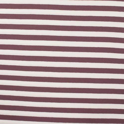 Úplet bielo-mauve 1 cm pruh, š.150