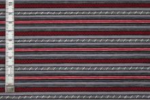 Úplet šedý, červeno-černé proužky, š.170