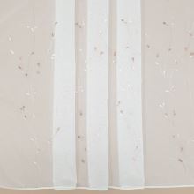 Záclona, vyšívané lososovo-šampáň větvičky, v.290cm