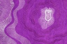 Taft fialový, vyšívaný veľký kvet š.140