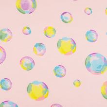 Teplákovina svetlo ružová, farebné bubliny, š.150