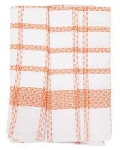 Utierky z egyptskej bavlny, oranžovo-biele káro, č.56, 50x70cm, 3ks