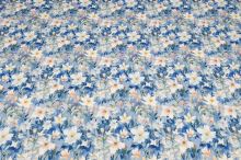 Úplet NELLY modrý, vanilkové kvety, š.150