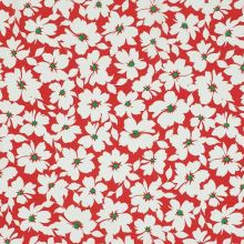 Šatovka N6236 červená, biele kvety, š.140