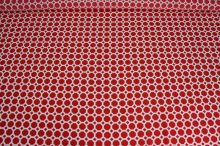 Šatovka červenobílá, kruhy a čtverce š.150