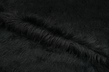 Umelá kožušina N6025 s dlhým vlasom čierna, š.160