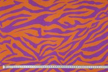 Teplákovina B0081, fialovo-karamelová zebra, š.170