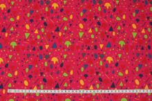 Softshell růžový, barevné konfety, š.145
