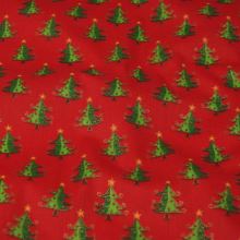 Bavlna červená, vianočný stromček malý, š.140
