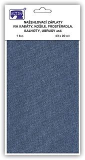 Riflová nažehľovací záplata stredne modrá, 43x20 cm, 1ks