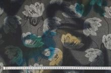 Kabátovina 19424 šedá, výšivka, květinový motiv, š.160