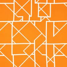 Šatovka N6635 oranžová, biela geometria, š.150