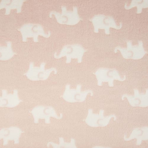 Fleece púdrový, biely slonici, š.150