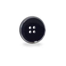 Knoflík 20mm, tmavě modrý s bílým perleťovým okrajem, lesklý
