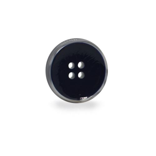 Gombík 20mm, tmavomodrý s bielym perleťovým okrajom, lesklý