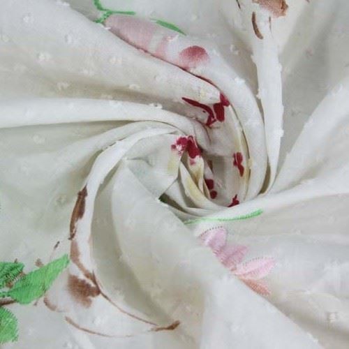 Šatovka krémová, farebný kvet, výšivka š.135