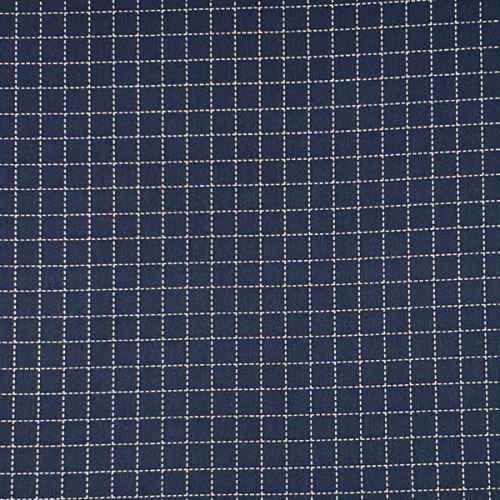 Šatovka modrá, biele prerušované štvorcové linky, š.150