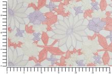 Krajka bílo-růžovo-lila květy, š.130 (4)