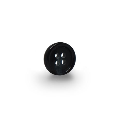 Knoflík 15mm, černošedý mramorový, lesklý