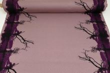 Úplet N5298 růžovo-fialový, černé větvičky, bordura, š.150