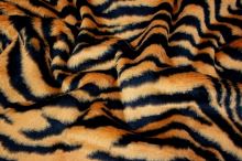 Kožušina tiger, oranžovo-čierny vzor, š.150