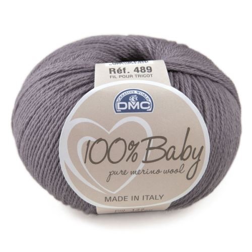 Priadza 100% BABY 50g, šedofialová - odtieň 122