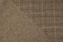 Kabátovina béžovo-hnědé káro, š.150