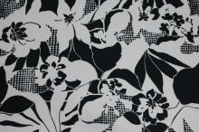 Šatovka černobílá, květinový motiv š.145