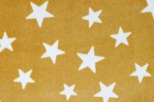 Fleece žlutý, bílé hvězdy, š.150