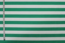 Tkanina zeleno-biely pruh, š.150