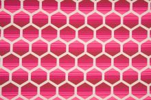 Dekorační materiál, růžový geometrický vzor, š.150