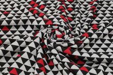 Úplet A0185, černo-šedo-červené trojúhelníky, š.150