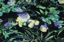 Bavlna modrá, barevný květ, š.145