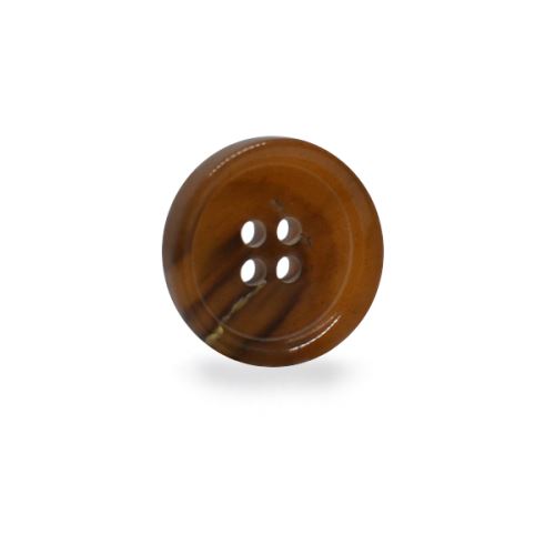 Knoflík 20mm, hnědý s tmavým mramorováním, lesklý