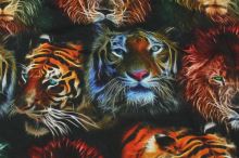 Úplet barevný, lev a tygr, š.160