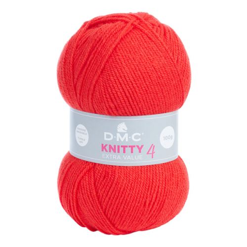 Priadza KNITTY 4 100g, ostro červená - odtieň 690